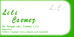 lili csemez business card
